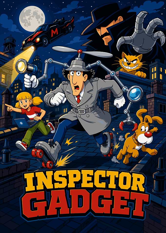 Inspector Gadget Pixel Art Poster