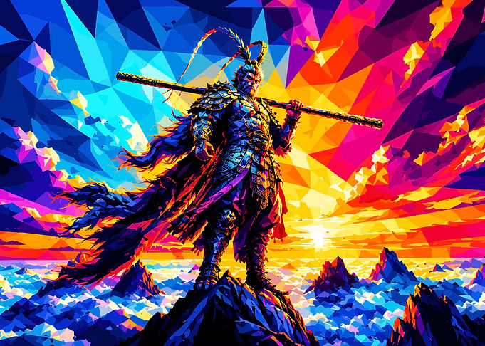 Sun Wukong Low Poly Warrior