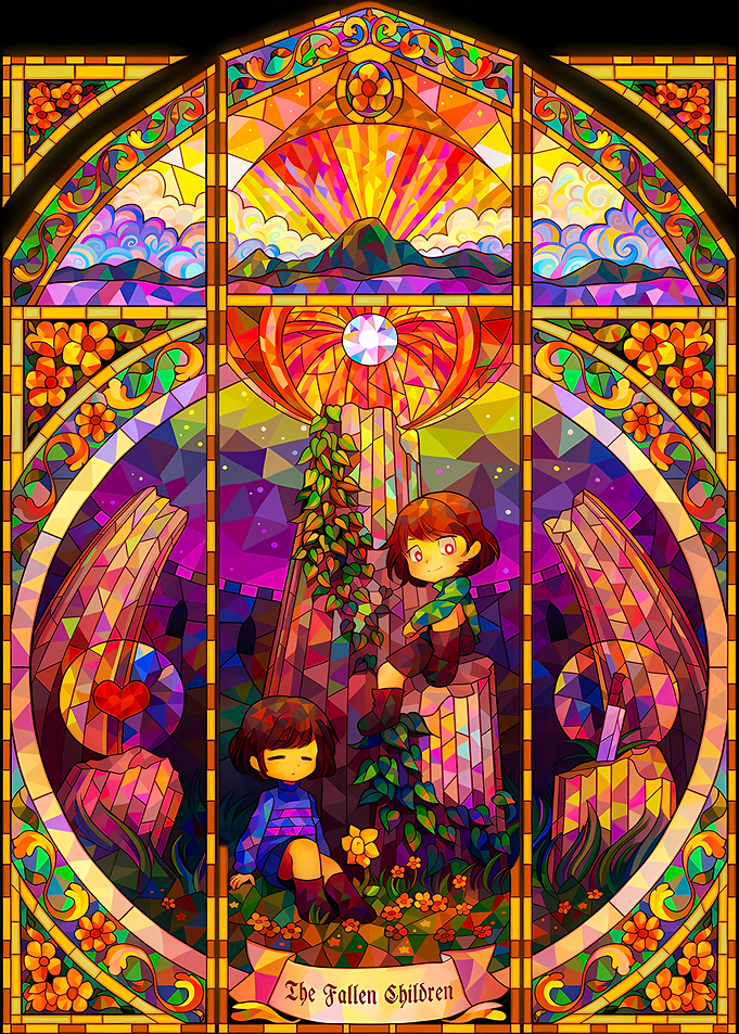 Undertale The Fallen Children Stained Glass