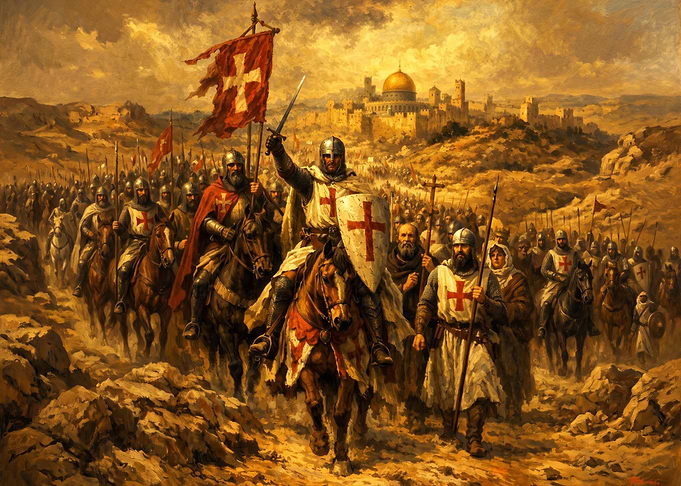 Crusaders Marching Toward Jerusalem