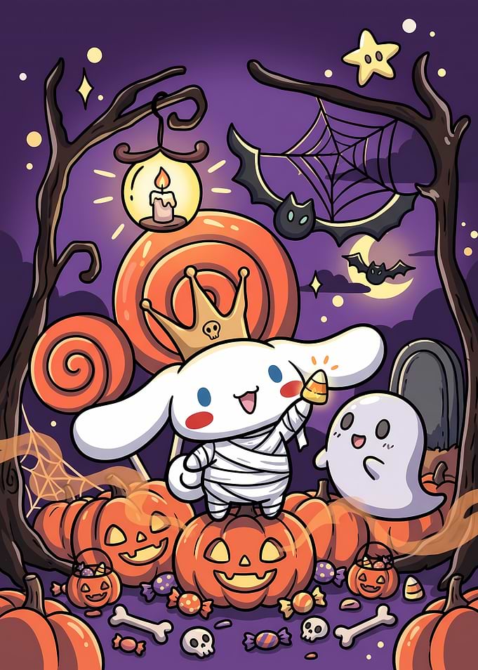Cinnamoroll Halloween Mummy Illustration