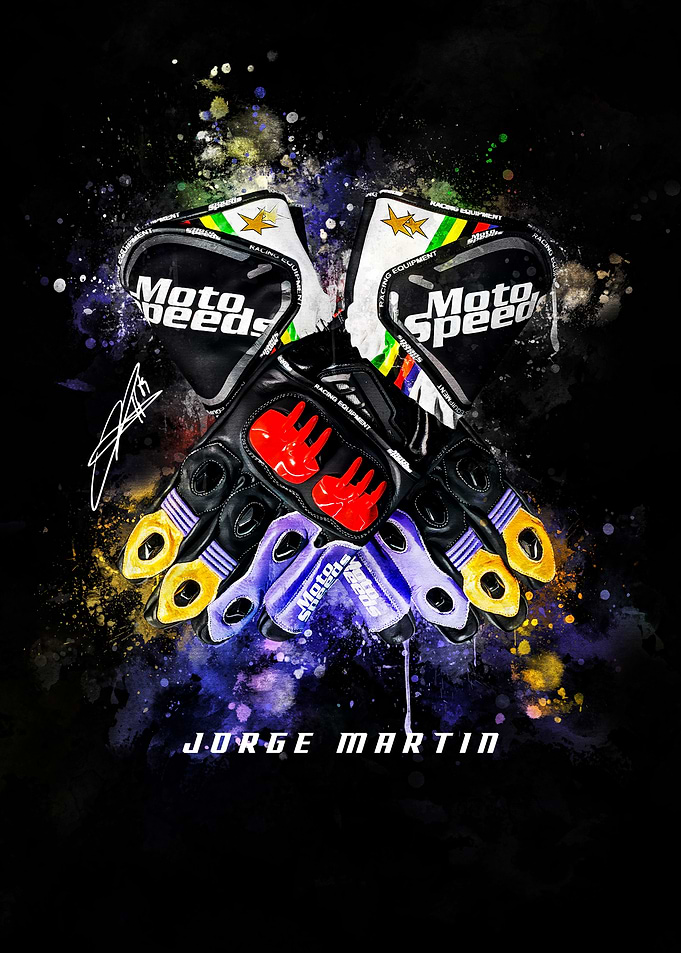 Jorge Martin Moto Speeds Racing Gloves