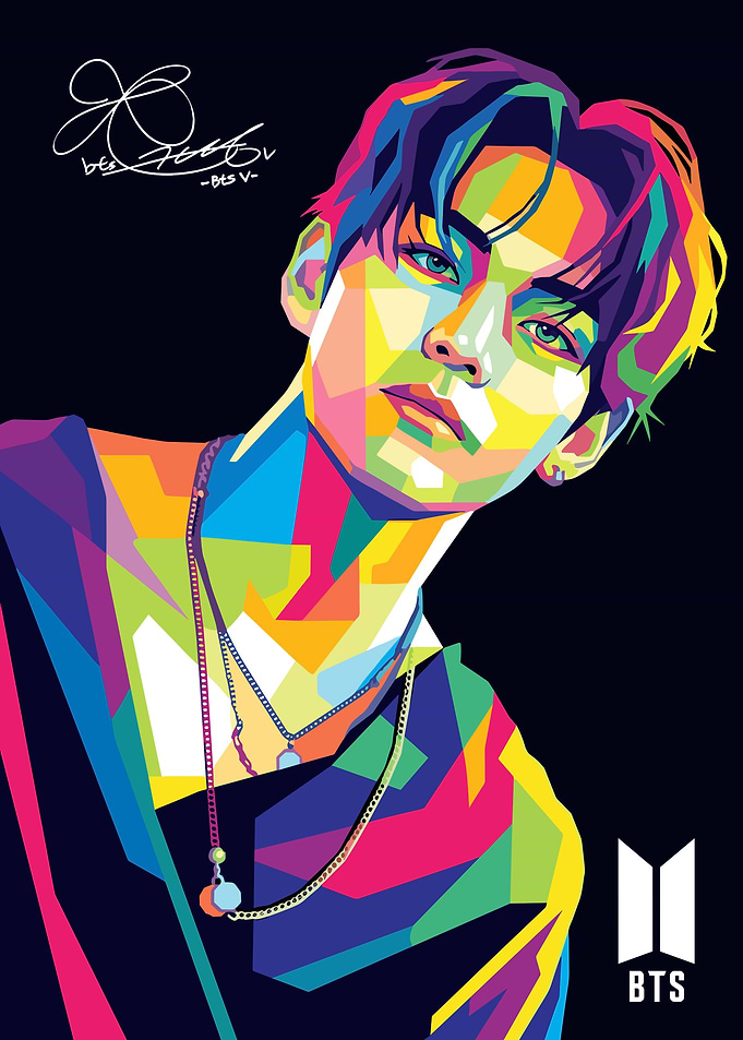 V from BTS Pop Art Portrait