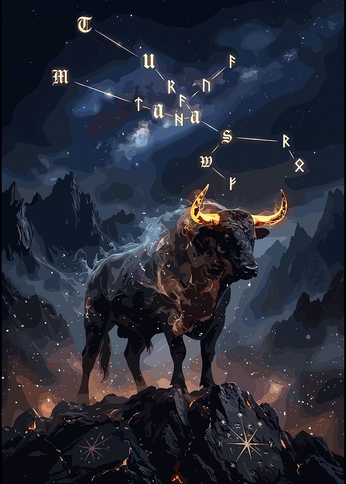 Mystical Bull Constellation Fantasy Art