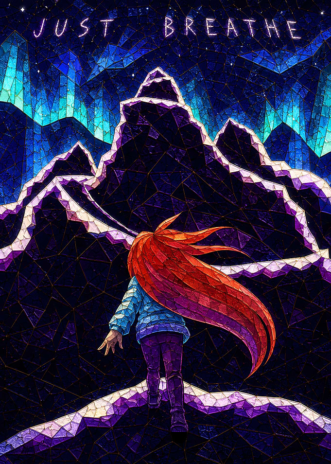Celeste Just Breathe Stained Glass Art