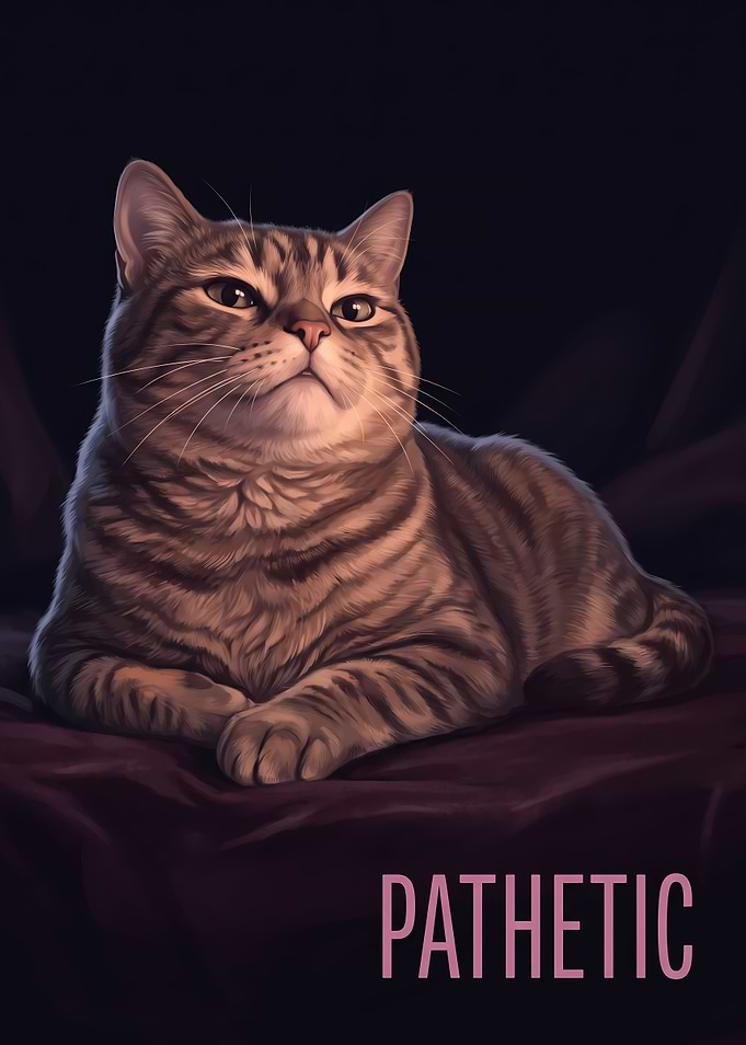 Pathetic Cat Meme Portrait