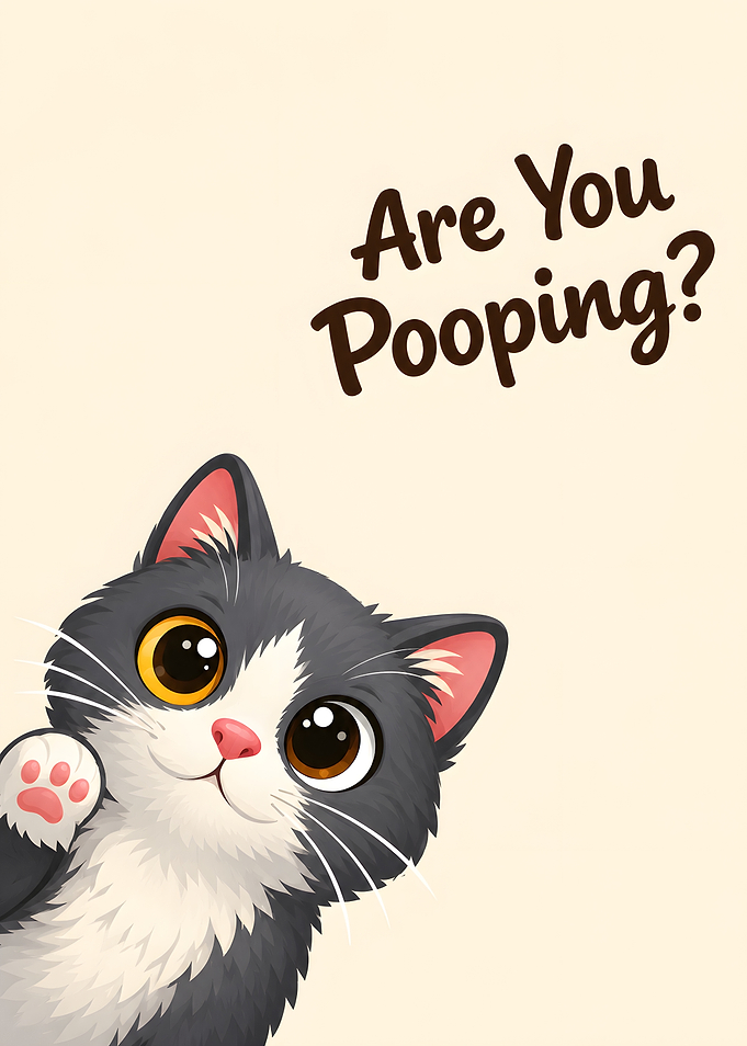 Funny Cat Bathroom Wall Art