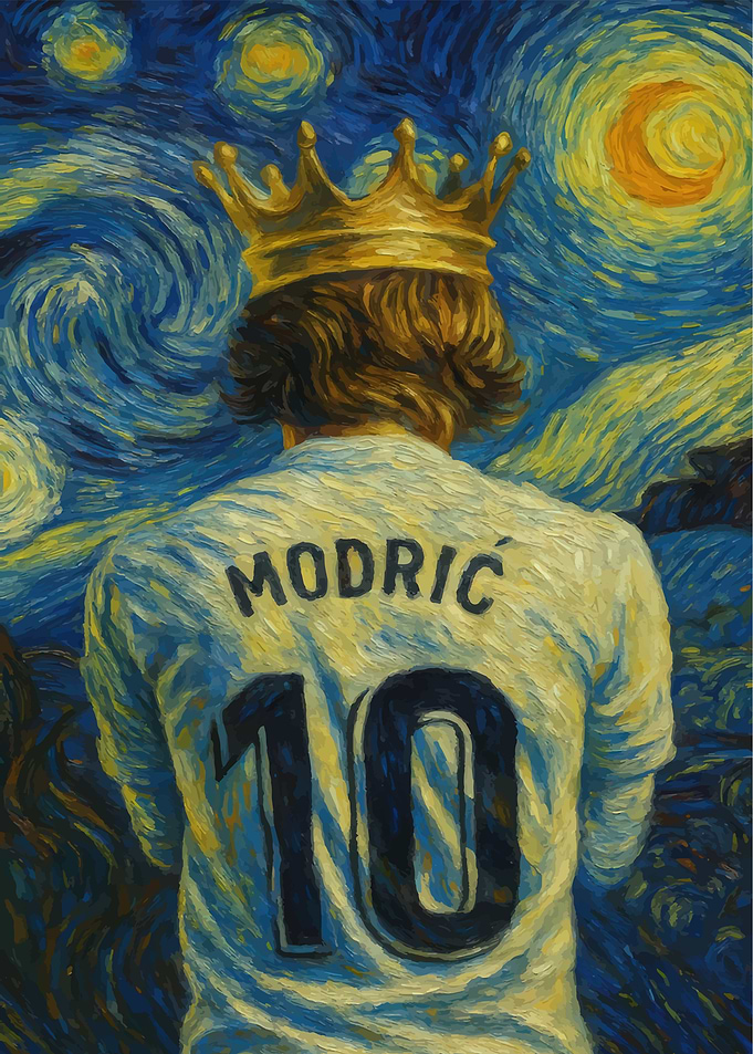 Luka Modric Starry Night Art
