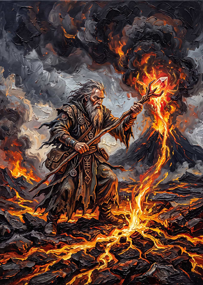 Wizard Casting Fire Magic