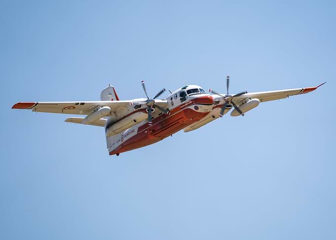 Canadair CL-415 Firefighting Aircraft in Flight