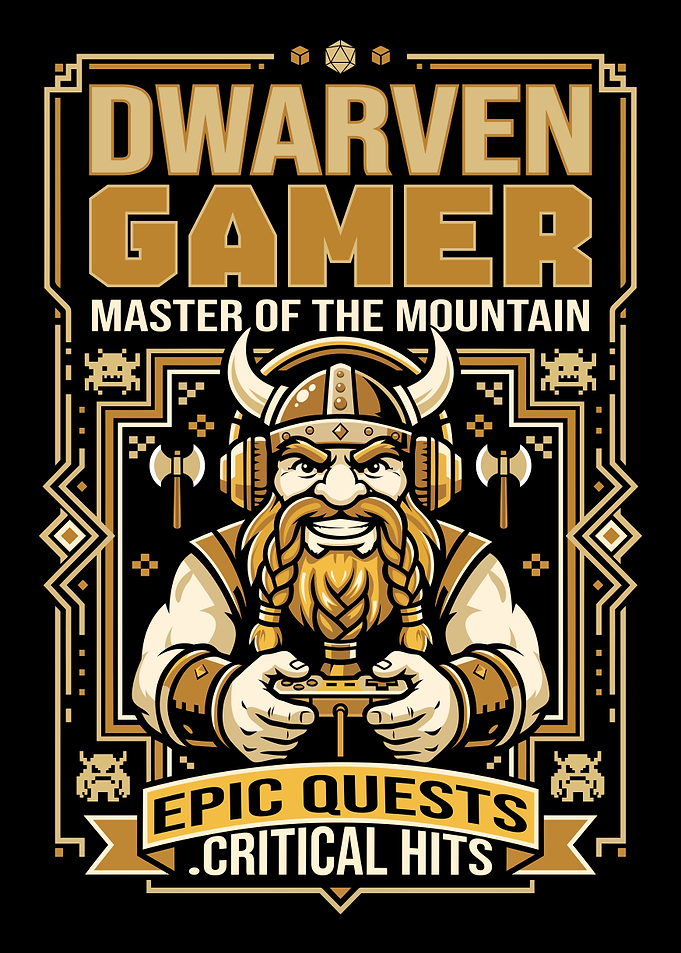 Dwarven Gamer Master of the Mountain Fantasy RPG Wall Art