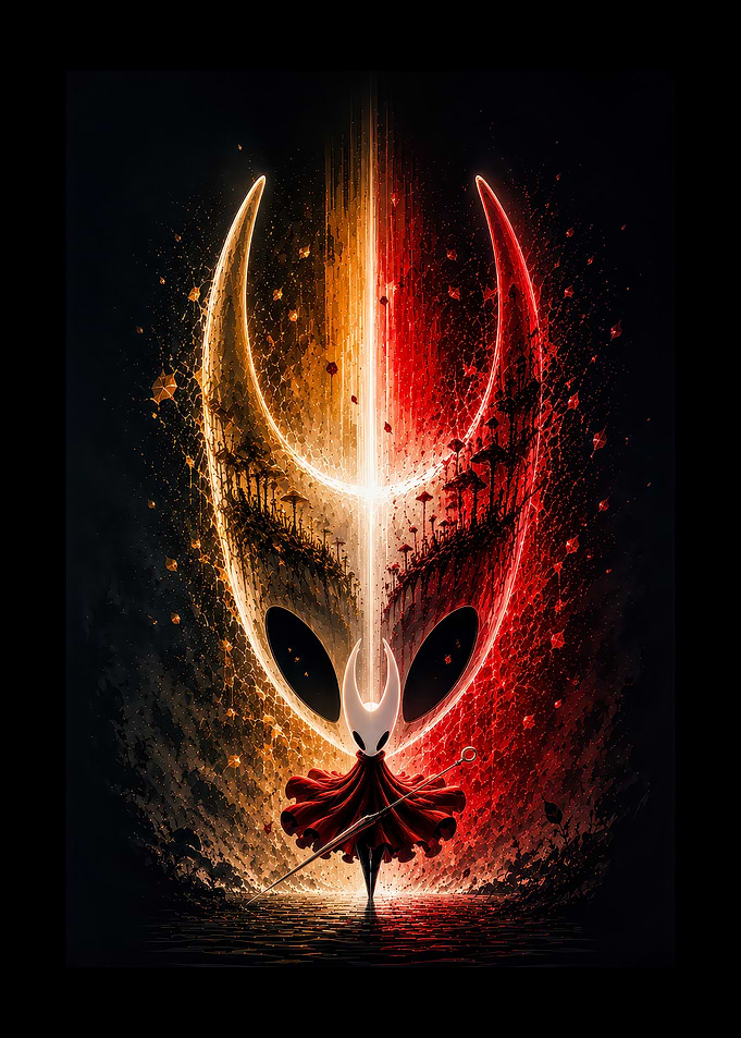 Hornet Hollow Knight Dual Tone Art