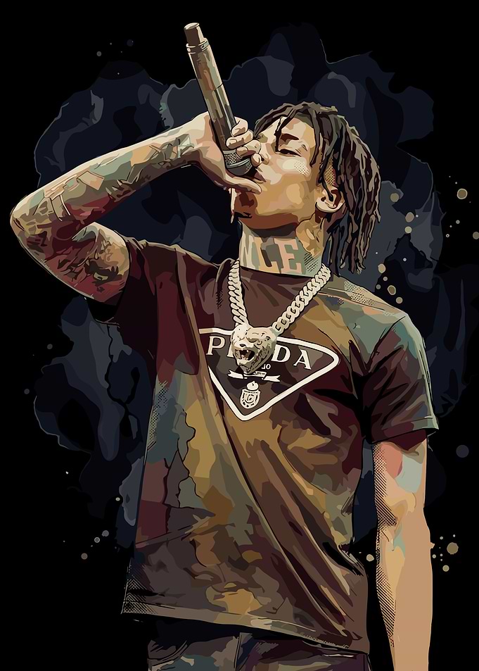 NLE Choppa Rapper Digital Portrait