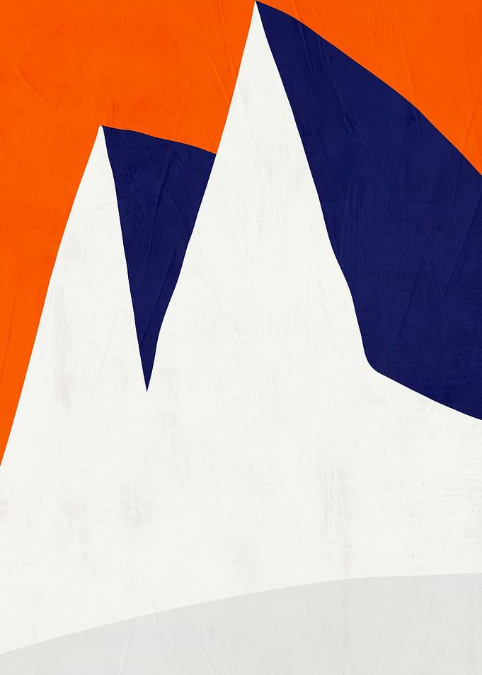 Abstract Minimalist Mountain Landscape