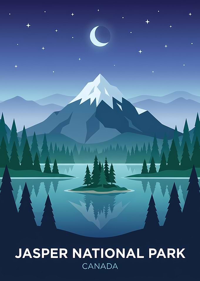 Jasper National Park Canada Travel Poster