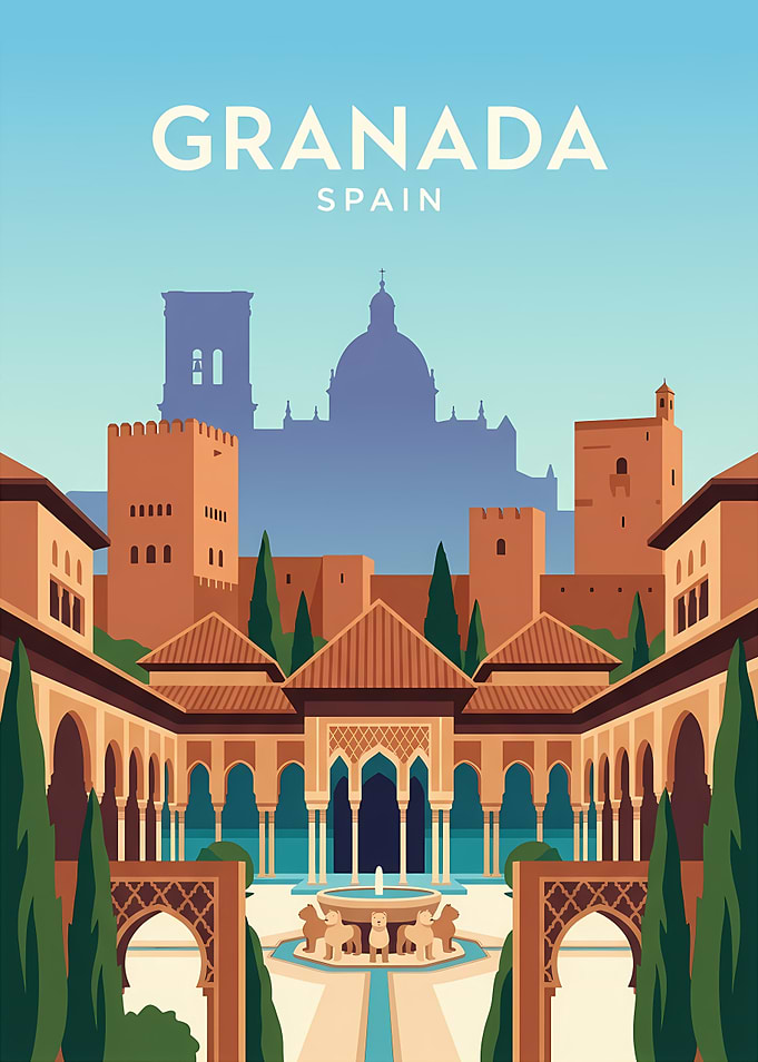 Granada Spain Travel Poster