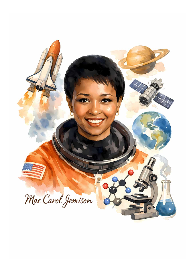 Mae Carol Jemison Space Portrait