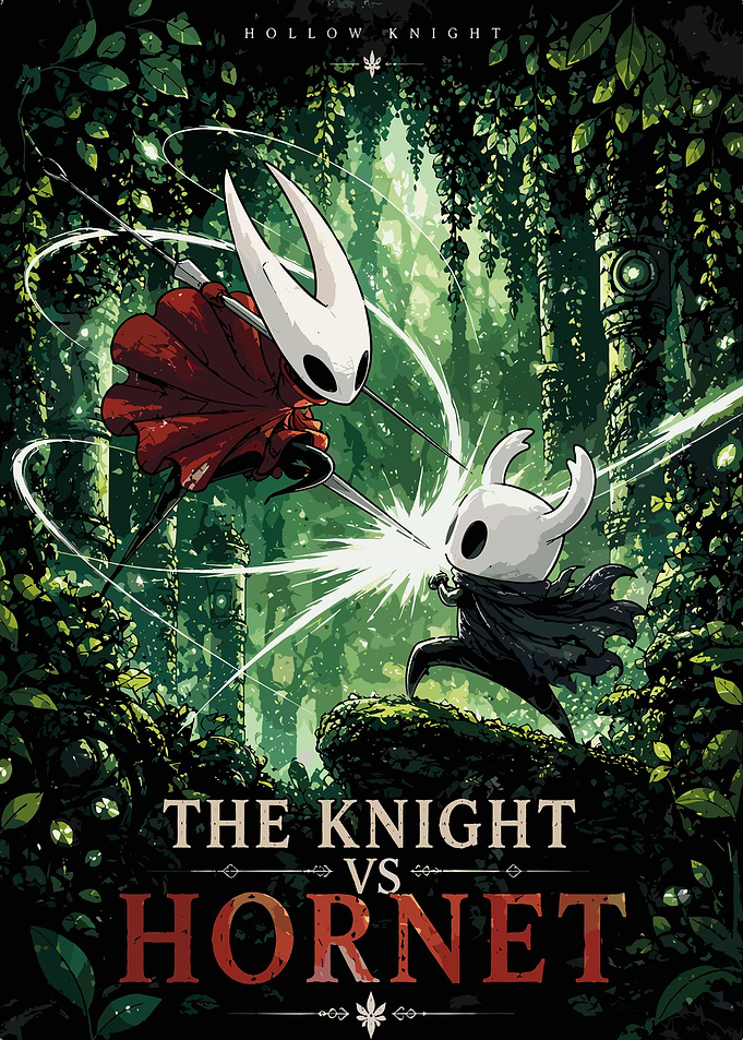 Hollow Knight vs Hornet Battle Poster