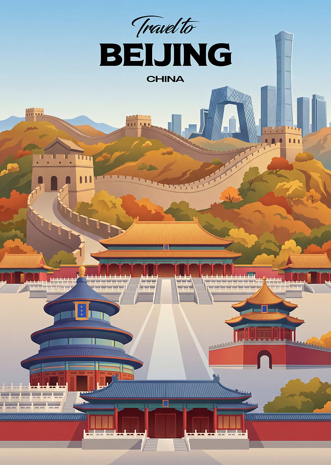 Travel to Beijing China Poster