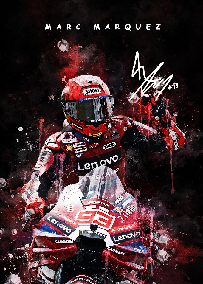 Marc Marquez MotoGP Watercolor Art