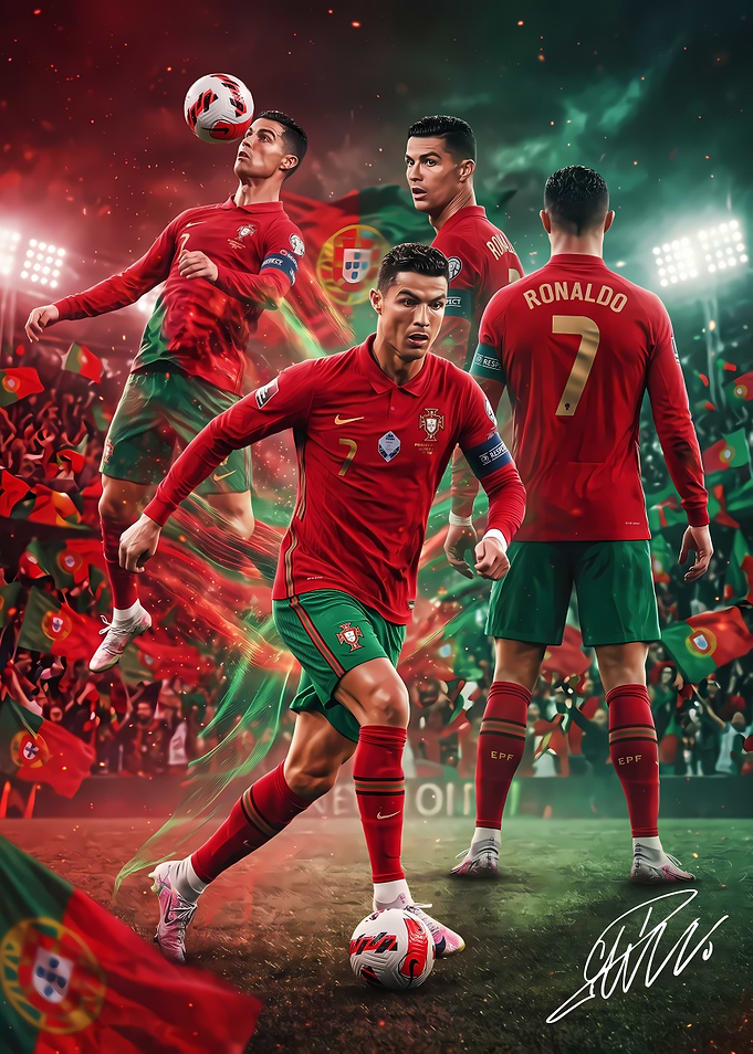 Cristiano Ronaldo Portugal Football Poster
