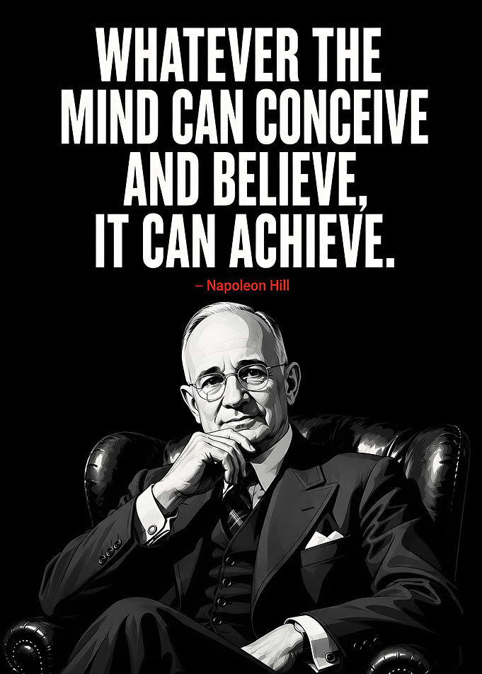Napoleon Hill Inspirational Quote Poster