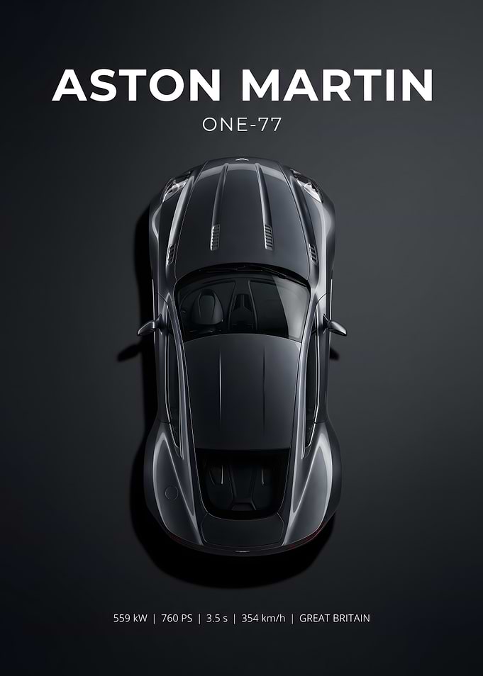 Aston Martin One-77 Top View Poster