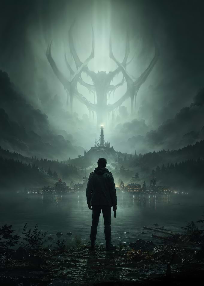 Alan Wake 2 Dark Presence Atmosphere gaming art