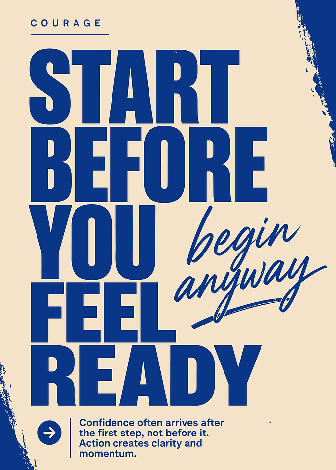 Start Before You Feel Ready Motivational Typography Poster | Modern Inspirational Wall Art