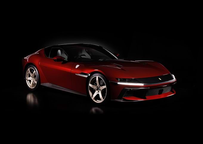 Sleek Dark Red Sports Car
