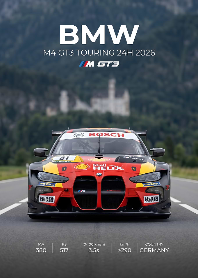 BMW M4 GT3 Touring 2026 Poster