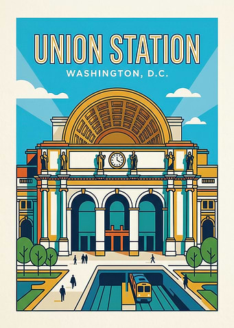Union Station Washington DC Travel Poster