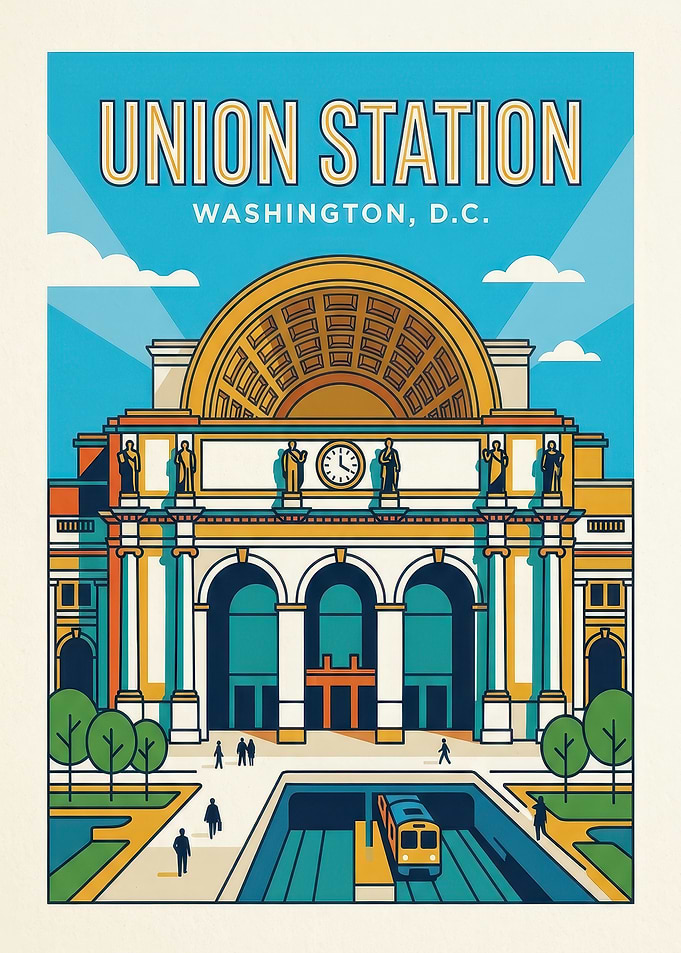 Union Station Washington DC Travel Poster