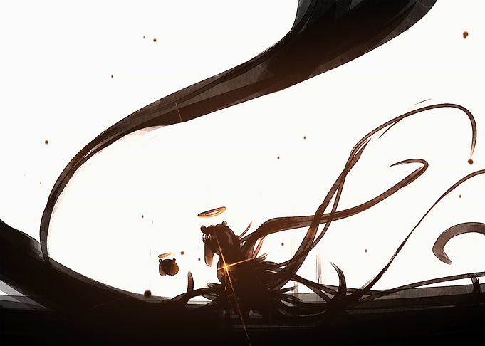 Abstract Silhouette with Halos