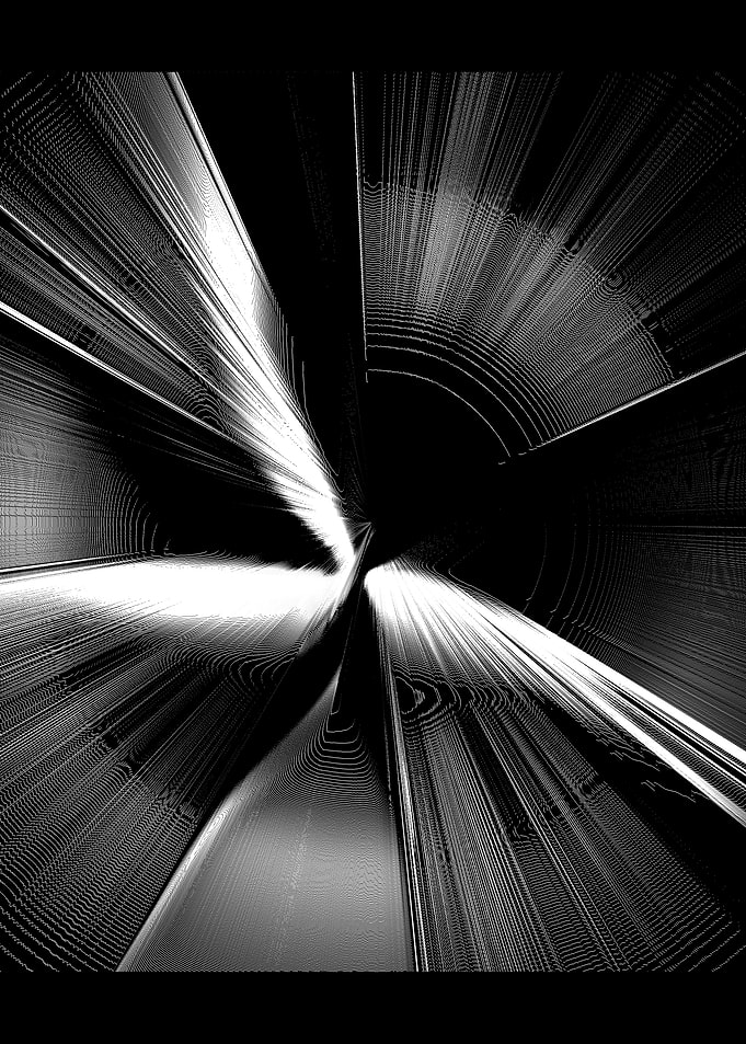 Abstract Monochrome Radial Light Lines
