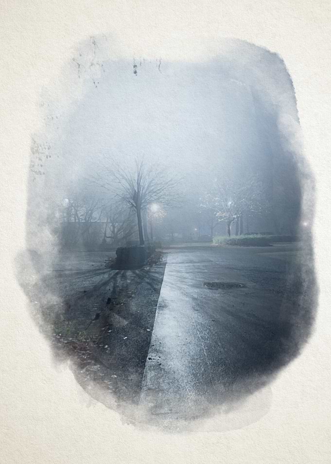 Misty Park Path Watercolor