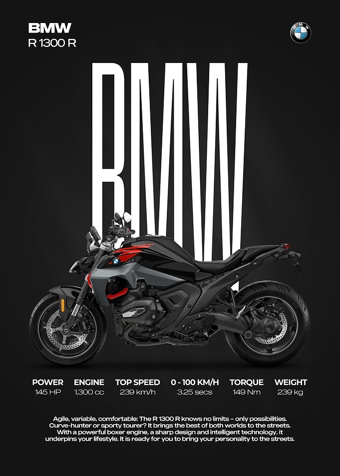 BMW R 1300 R Motorcycle Poster