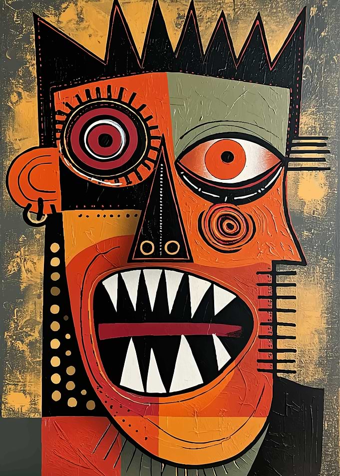 Abstract Neo-Expressionist Portrait Painting