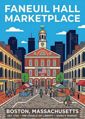 Faneuil Hall Marketplace Boston Poster