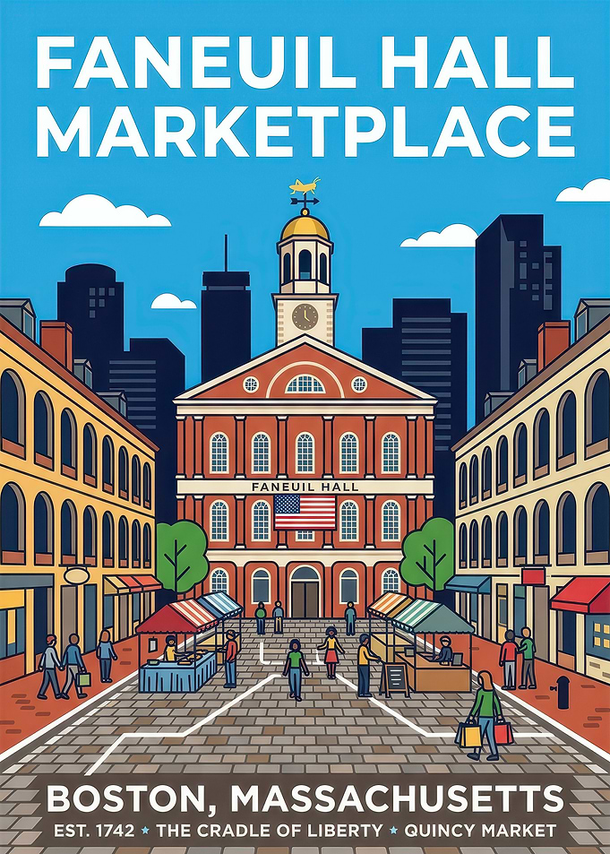 Faneuil Hall Marketplace Boston Poster