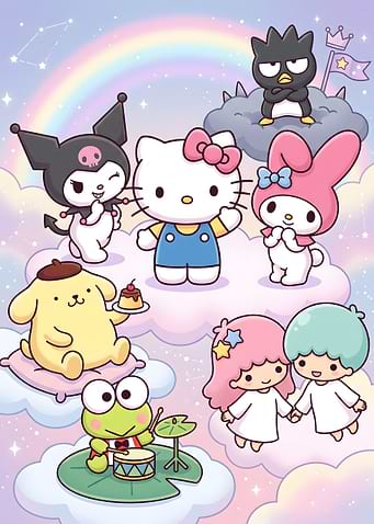 Sanrio Friends Cloud Party Illustration