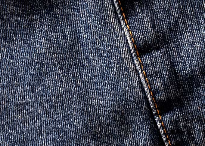 Close-up of Dark Blue Denim Fabric