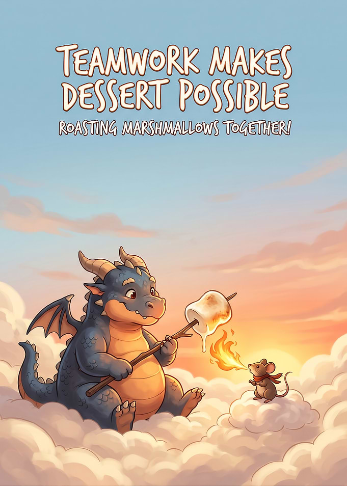Dragon and Mouse Roasting Marshmallows