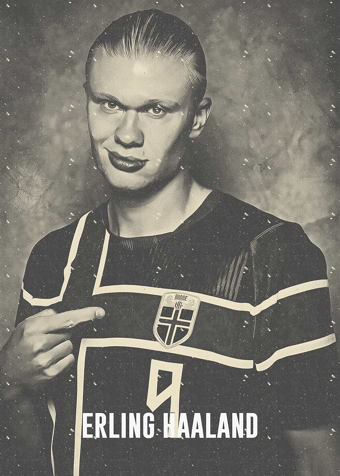 Erling Haaland Norway Soccer Poster