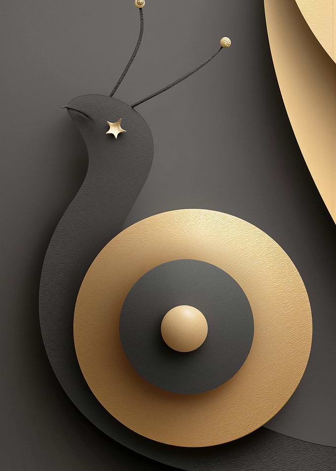Minimalist Abstract Snail Wall Art