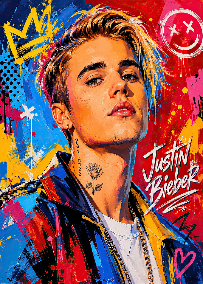 Justin Bieber Pop Art Portrait