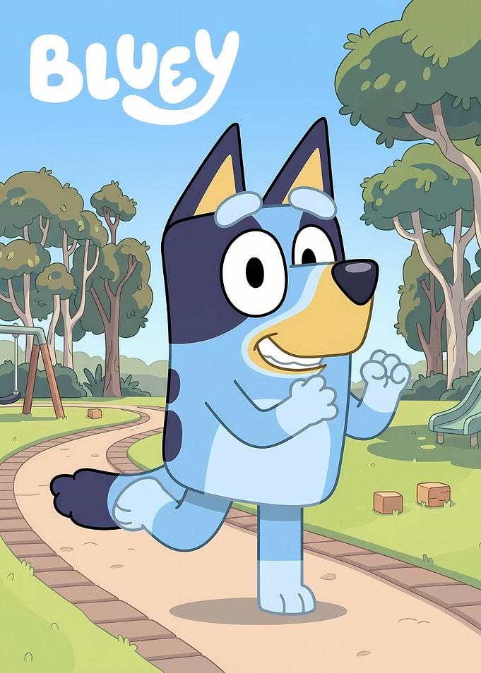 Bluey Running in the Park