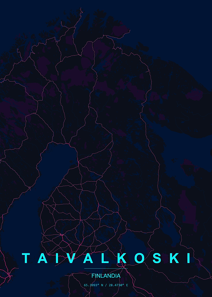 Taivalkoski Finland Minimalist Map Poster