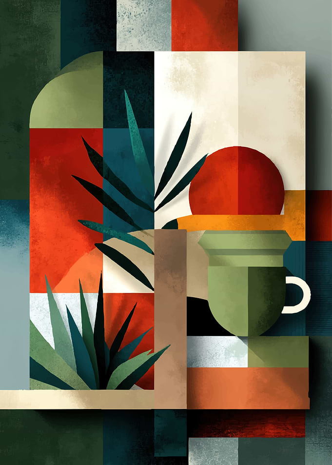 Abstract Geometric Still Life Art