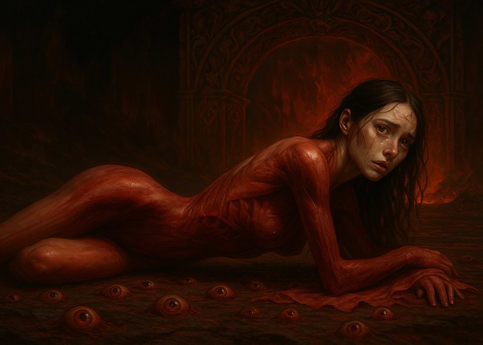Ethereal Figure in a Surreal Hellscape